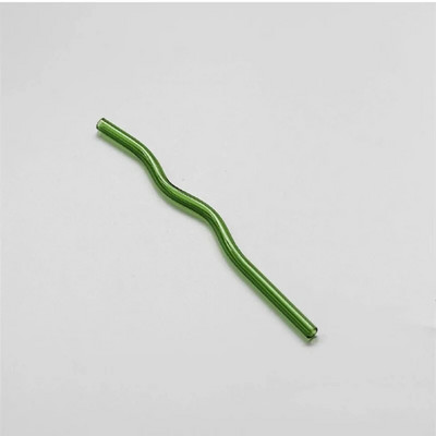 8X200mm opakovane použiteľná slamka na pitie z borosilikátového skla, 1 ks, vlnitá farebná slamka, barový nástroj, hrdzavý párty doplnok