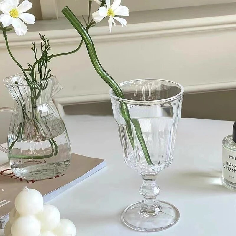 8X200mm opakovane použiteľná slamka na pitie z borosilikátového skla, 1 ks, vlnitá farebná slamka, barový nástroj, hrdzavý párty doplnok