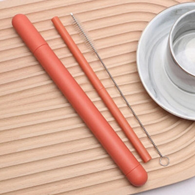 Daugkartinio naudojimo maistiniai silikoniniai šiaudeliai tiesūs gėrimo šiaudeliai su valymo šepetėlių rinkiniu, vakarėlio baro priedu