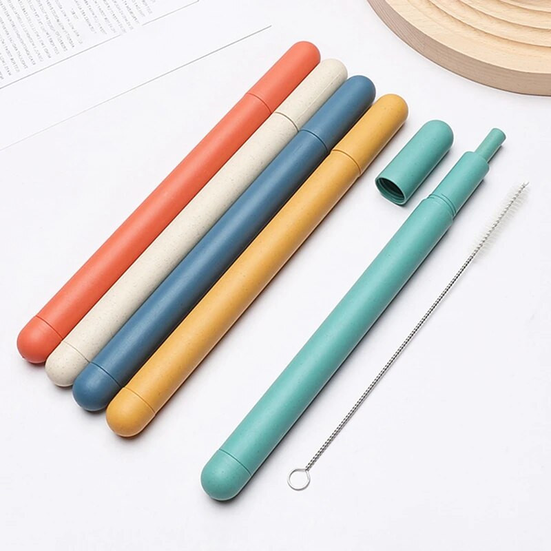 Daugkartinio naudojimo maistiniai silikoniniai šiaudeliai tiesūs gėrimo šiaudeliai su valymo šepetėlių rinkiniu, vakarėlio baro priedu