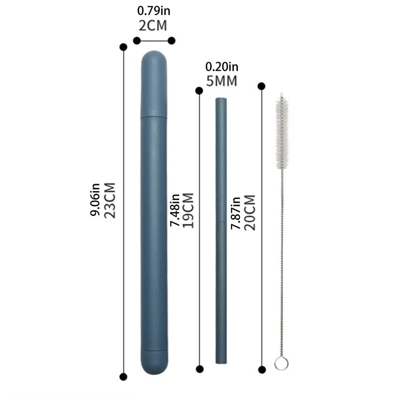 Daugkartinio naudojimo maistiniai silikoniniai šiaudeliai tiesūs gėrimo šiaudeliai su valymo šepetėlių rinkiniu, vakarėlio baro priedu