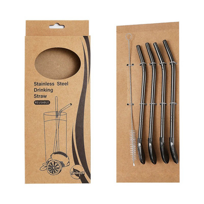 5 tk/komplekt 304 roostevabast terasest tee joogikõrred Lusikas Yerba Mate teefilter Korduvkasutatav Bombilla Gourd teetööriistad baaritarvikud