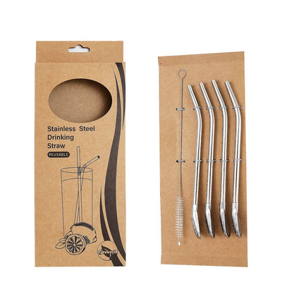 5 tk/komplekt 304 roostevabast terasest tee joogikõrred Lusikas Yerba Mate teefilter Korduvkasutatav Bombilla Gourd teetööriistad baaritarvikud