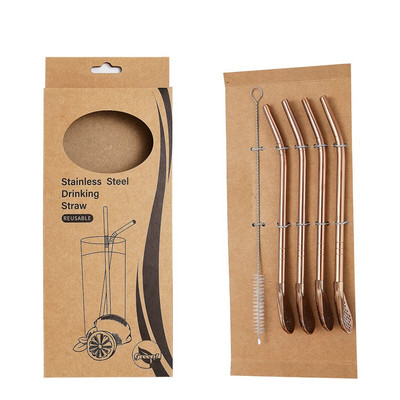 5 tk/komplekt 304 roostevabast terasest tee joogikõrred Lusikas Yerba Mate teefilter Korduvkasutatav Bombilla Gourd teetööriistad baaritarvikud