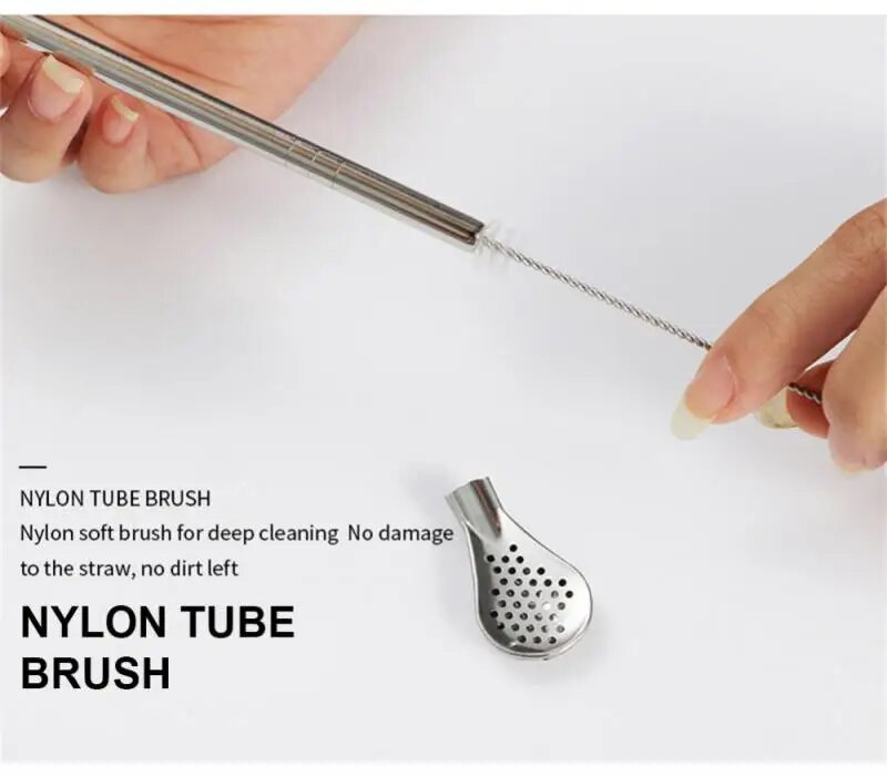 5 tk/komplekt 304 roostevabast terasest tee joogikõrred Lusikas Yerba Mate teefilter Korduvkasutatav Bombilla Gourd teetööriistad baaritarvikud