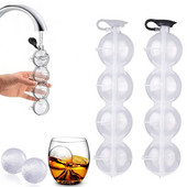 4 Hole Ice Cube Makers Round Ice Mold Whisky Cocktail Vodka Ball Ice Mold Bar Party Kitchen Ice Box Ice Cream Maker