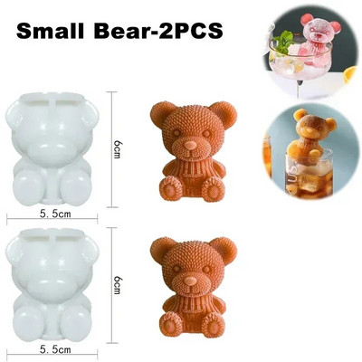 Φόρμα σιλικόνης Bear Shape Ice Cube Maker Φόρμα σοκολάτας για κέικ Καλούπι καραμέλας για ζύμη για καφέ Γάλα τσαγιού ουίσκι Φόρμα πάγου