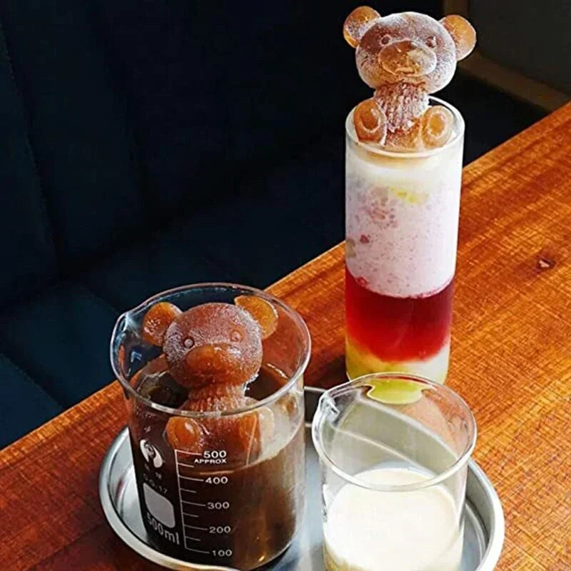 Φόρμα σιλικόνης Bear Shape Ice Cube Maker Φόρμα σοκολάτας για κέικ Καλούπι καραμέλας για ζύμη για καφέ Γάλα τσαγιού ουίσκι Φόρμα πάγου