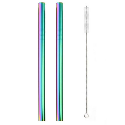 Daugkartinis geriamasis šiaudelis 304 nerūdijančio plieno šiaudelis, didelis 12 mm šiaudų metalinis šiaudelis, skirtas tapijokos perlams, pieno arbatai su švaresniu šepetėliu