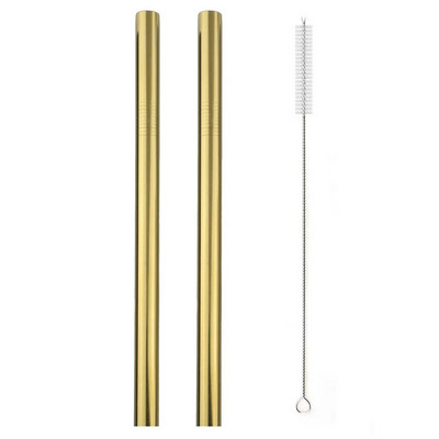 Daugkartinis geriamasis šiaudelis 304 nerūdijančio plieno šiaudelis, didelis 12 mm šiaudų metalinis šiaudelis, skirtas tapijokos perlams, pieno arbatai su švaresniu šepetėliu