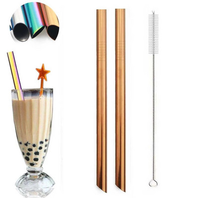 Daugkartinis geriamasis šiaudelis 304 nerūdijančio plieno šiaudelis, didelis 12 mm šiaudų metalinis šiaudelis, skirtas tapijokos perlams, pieno arbatai su švaresniu šepetėliu