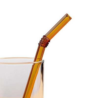 Επαναχρησιμοποιήσιμα γυάλινα καλαμάκια Πολύχρωμο άχυρο πόσιμου φιλικό προς το περιβάλλον Γυαλί Υψηλής Βοροπυριτικής Στράου Γυάλινο Σωληνάριο Μπομπονιέρες Bar Drinkware