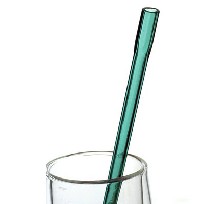 Επαναχρησιμοποιήσιμα γυάλινα καλαμάκια Πολύχρωμο άχυρο πόσιμου φιλικό προς το περιβάλλον Γυαλί Υψηλής Βοροπυριτικής Στράου Γυάλινο Σωληνάριο Μπομπονιέρες Bar Drinkware