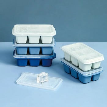 6 Grid Big Ice Tray Mold Box Ποιότητα τροφίμων σιλικόνης Τετράγωνος δίσκος καλουπιών φόρμας Diy Bar Pub Wine Ice Blocks Maker Model