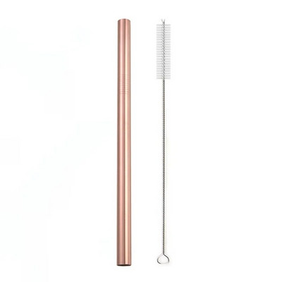 1 vnt. 12 mm daugkartinio naudojimo metaliniai gėrimo šiaudeliai 304 nerūdijančio plieno šiaudeliai pieno kokteilių burbuliniam arbatos barelio gėrimui su valikliu šepetėliu