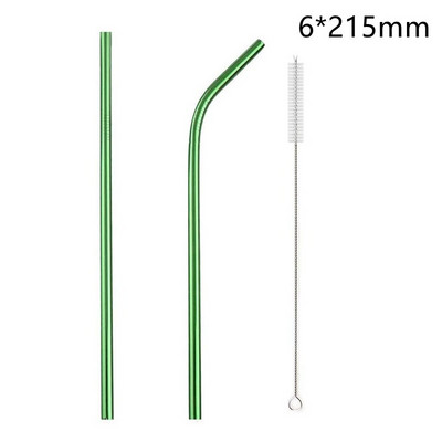 1 vnt. 12 mm daugkartinio naudojimo metaliniai gėrimo šiaudeliai 304 nerūdijančio plieno šiaudeliai pieno kokteilių burbuliniam arbatos barelio gėrimui su valikliu šepetėliu