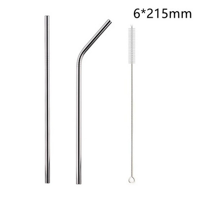 1 vnt. 12 mm daugkartinio naudojimo metaliniai gėrimo šiaudeliai 304 nerūdijančio plieno šiaudeliai pieno kokteilių burbuliniam arbatos barelio gėrimui su valikliu šepetėliu