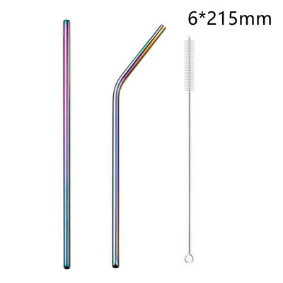 1 vnt. 12 mm daugkartinio naudojimo metaliniai gėrimo šiaudeliai 304 nerūdijančio plieno šiaudeliai pieno kokteilių burbuliniam arbatos barelio gėrimui su valikliu šepetėliu
