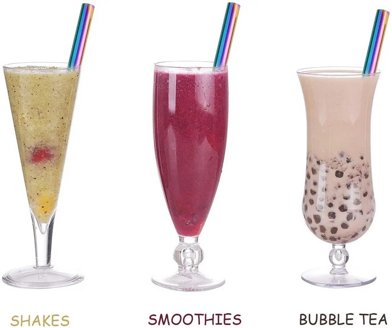 1 vnt. 12 mm daugkartinio naudojimo metaliniai gėrimo šiaudeliai 304 nerūdijančio plieno šiaudeliai pieno kokteilių burbuliniam arbatos barelio gėrimui su valikliu šepetėliu