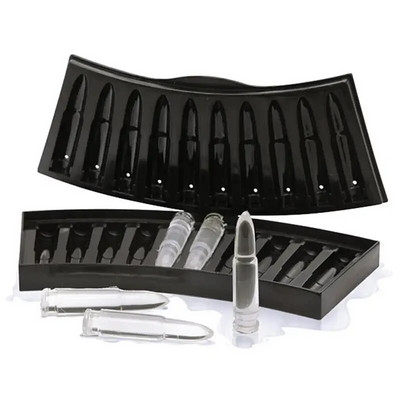 Gun Bullet Skull ledo kubelių gaminimo mašina „pasidaryk pats“ Bullet ledo kubelių padėklas šokolado formelės namų baro priedai Viskio vyno ledų įrankis