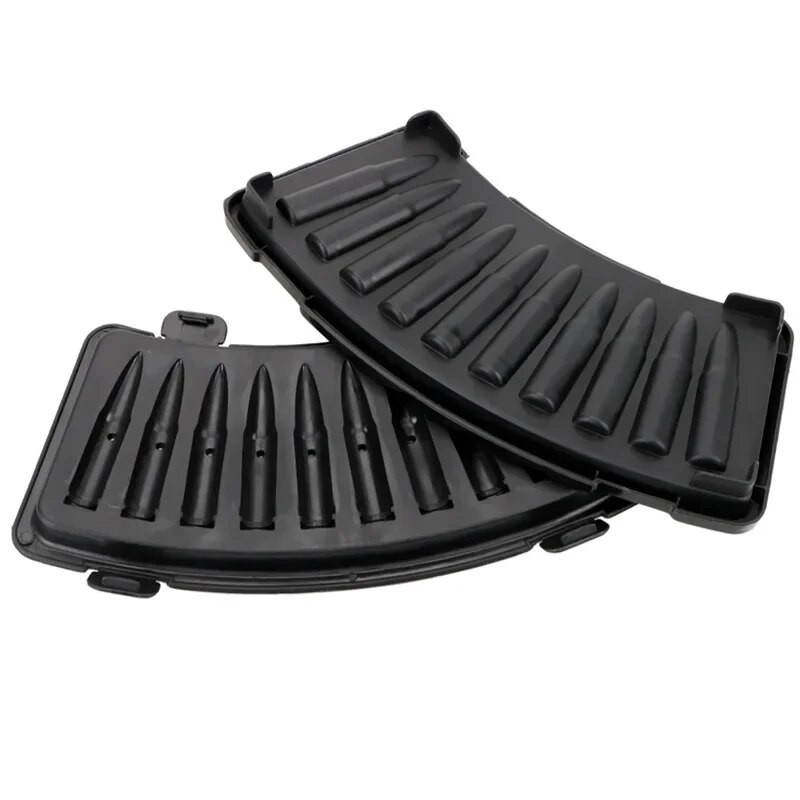 Gun Bullet Skull ledo kubelių gaminimo mašina „pasidaryk pats“ Bullet ledo kubelių padėklas šokolado formelės namų baro priedai Viskio vyno ledų įrankis