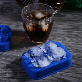 3D Skull Ice Silicone Mold Maker Тава за кубчета лед Форма за пудинг Торта Форма за бонбони Бар Party Cool Wine Ice Cream Kitchen Направи си сам аксесоар