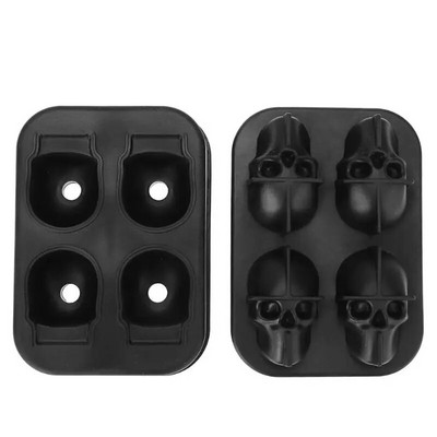 3D Skull Ice Silikoonist vormivalmistaja Jääkuubikualus Pudingi Vormikook Kommide Vormibaari pidu Lahe Vein Jäätis Köök DIY Aksessuaar