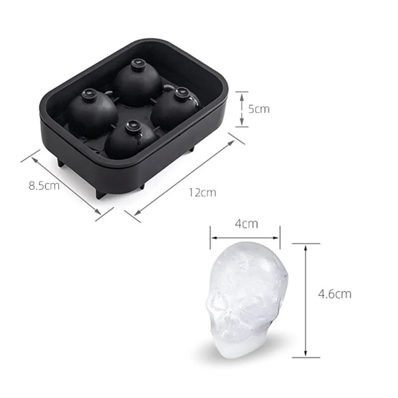 3D Skull Ice Mould Maker σιλικόνης Δίσκος για παγάκια πουτίγκα Φόρμα κέικ Candy Mold Bar Party Cool Wine Ice Cream Kitchen DIY αξεσουάρ