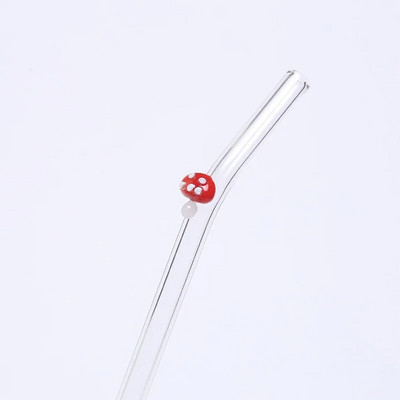 Daugkartinio naudojimo permatomas stiklinis šiaudelis mielas grybų širdis kavos arbata stiklinė šiaudų pieno sulčių gėrimo maišoma šiaudų vakarėlio reikmenys