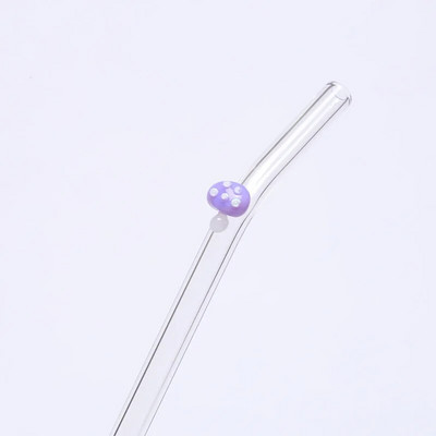 Daugkartinio naudojimo permatomas stiklinis šiaudelis mielas grybų širdis kavos arbata stiklinė šiaudų pieno sulčių gėrimo maišoma šiaudų vakarėlio reikmenys