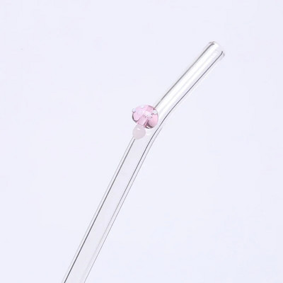 Daugkartinio naudojimo permatomas stiklinis šiaudelis mielas grybų širdis kavos arbata stiklinė šiaudų pieno sulčių gėrimo maišoma šiaudų vakarėlio reikmenys