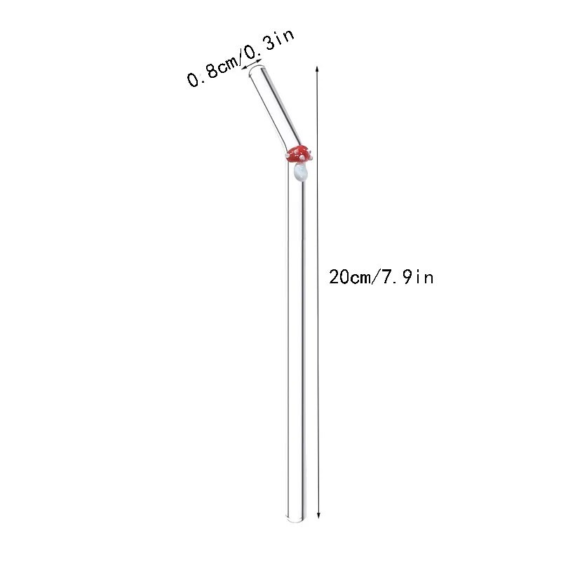 Daugkartinio naudojimo permatomas stiklinis šiaudelis mielas grybų širdis kavos arbata stiklinė šiaudų pieno sulčių gėrimo maišoma šiaudų vakarėlio reikmenys
