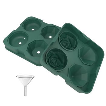 Rose Diamond Shape Ice Cube Mold Whisky Wine Cool Down Ice Maker Επαναχρησιμοποιήσιμη φόρμα δίσκου για παγάκια για κατάψυξη με καπάκι