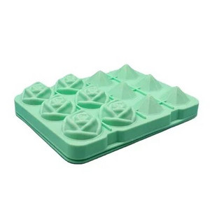 12 tinklelių ledo kubelių padėklų rožių deimanto formos ledo daugkartinio naudojimo silikoniniai ledo kubelių formų kubelių padėklai su nuimamais dangteliais