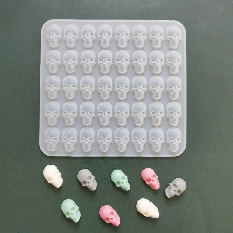 3D Skull Ice Cube Καλούπι σιλικόνης Απόκριες Δημιουργική διακόσμηση Επαναχρησιμοποιήσιμη DIY Candy Whisky Σοκολατένιο σαπούνι Αξεσουάρ κουζίνας