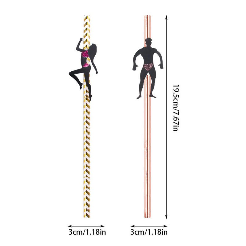 24 tk Poissmeesteõhtu kõrred Poissmeesteõhtu kõrred Korduvkasutatavad paberist kõrred Poissmeesteõhtu kaunistused Naughty poissmeesteõhtu kõrred