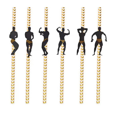 6/12 τμχ Στρίπερ Χορευτικά Ανδρικά Καλαμάκια Διακοσμήσεις για μπάτσελορετ Καλαμάκια Μεξικάνικη γιορτή για πάρτι Μπομπονιέρες ποτού Διακόσμηση πάρτι για ενήλικες