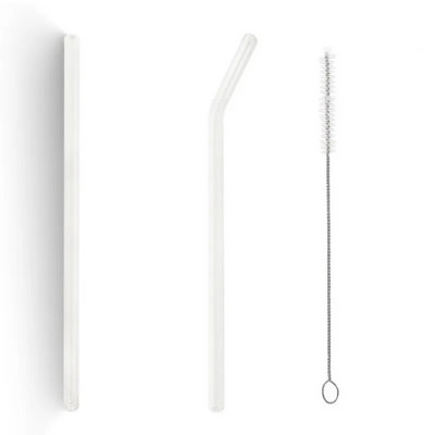 200*8mm Διαφανή γυάλινα καλαμάκια για Smoothies Κοκτέιλ Καλαμάκια πόσιμου επαναχρησιμοποιήσιμα Φιλικά προς το περιβάλλον Υγιή καλαμάκια Ποτό αξεσουάρ Νέο