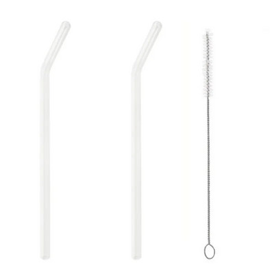 200*8mm Διαφανή γυάλινα καλαμάκια για Smoothies Κοκτέιλ Καλαμάκια πόσιμου επαναχρησιμοποιήσιμα Φιλικά προς το περιβάλλον Υγιή καλαμάκια Ποτό αξεσουάρ Νέο