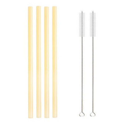 200*8mm Διαφανή γυάλινα καλαμάκια για Smoothies Κοκτέιλ Καλαμάκια πόσιμου επαναχρησιμοποιήσιμα Φιλικά προς το περιβάλλον Υγιή καλαμάκια Ποτό αξεσουάρ Νέο