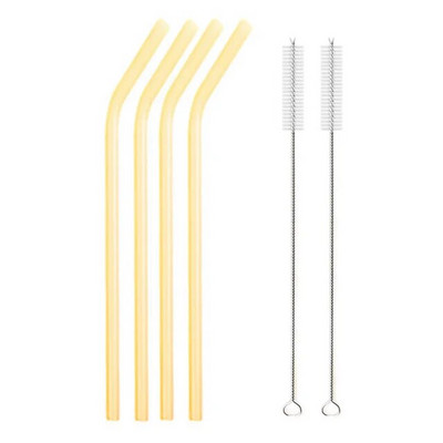 200*8mm Διαφανή γυάλινα καλαμάκια για Smoothies Κοκτέιλ Καλαμάκια πόσιμου επαναχρησιμοποιήσιμα Φιλικά προς το περιβάλλον Υγιή καλαμάκια Ποτό αξεσουάρ Νέο