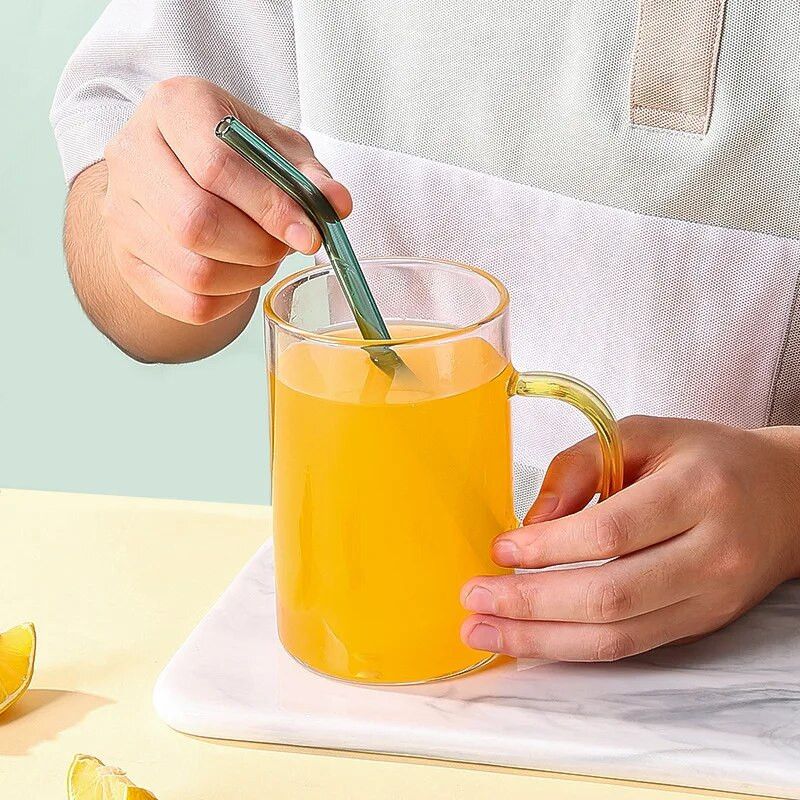 200*8mm Διαφανή γυάλινα καλαμάκια για Smoothies Κοκτέιλ Καλαμάκια πόσιμου επαναχρησιμοποιήσιμα Φιλικά προς το περιβάλλον Υγιή καλαμάκια Ποτό αξεσουάρ Νέο