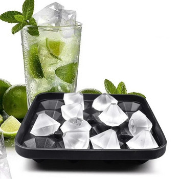 16 Grid Diamond Ice Tray Mold Box Βαθμολογία τροφίμων σιλικόνης παγοκύβων μπλοκ Κατασκευαστής καλουπιών Μηχάνημα ουίσκι Wine Bar Tools Κουζίνα Gadgets