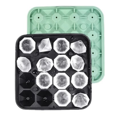 16 Grid Diamond Ice Tray Mold Box Βαθμολογία τροφίμων σιλικόνης παγοκύβων μπλοκ Κατασκευαστής καλουπιών Μηχάνημα ουίσκι Wine Bar Tools Κουζίνα Gadgets