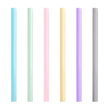 Силиконови сламки за многократна употреба Leeseph, големи гъвкави сламки с четка за почистване за деца - 6 части (цветовете могат да варират)