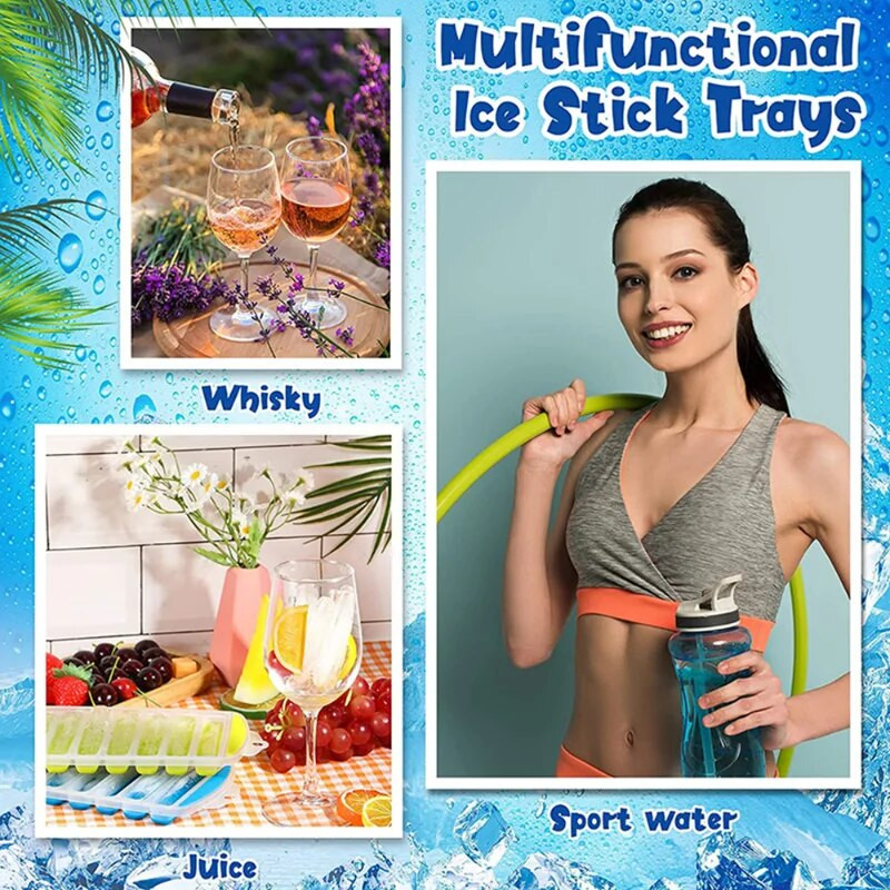Πλαστική θήκη παγοκύβων με καπάκι επαναχρησιμοποιήσιμη φόρμα για μπουκάλια νερού και αθλητισμού Δίσκοι κατασκευής παγοσωλήνων χωρίς BPA