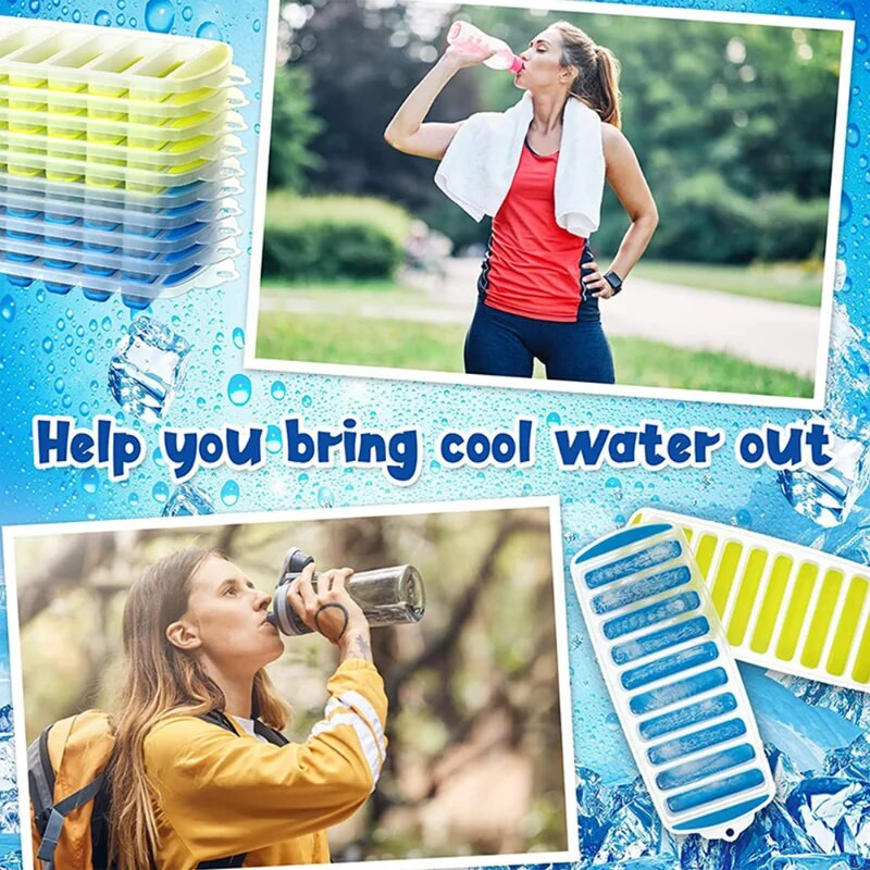 Πλαστική θήκη παγοκύβων με καπάκι επαναχρησιμοποιήσιμη φόρμα για μπουκάλια νερού και αθλητισμού Δίσκοι κατασκευής παγοσωλήνων χωρίς BPA