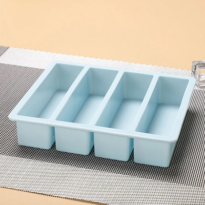 1 vnt., 4 tinklelio ilgos juostelės silikoniniai ledo kubeliai, stačiakampio padėklo formelė, pasidaryk pats, netoksiška, patvari vyno ledo kubelių kūrybinė kubelių ledo forma