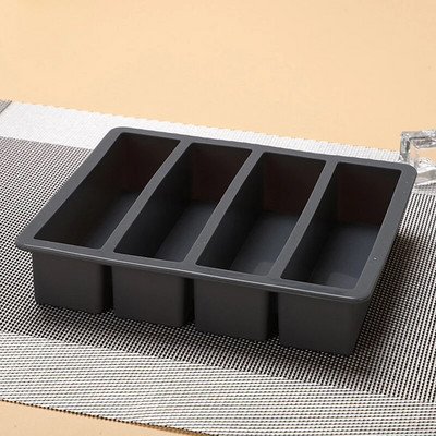 1 vnt., 4 tinklelio ilgos juostelės silikoniniai ledo kubeliai, stačiakampio padėklo formelė, pasidaryk pats, netoksiška, patvari vyno ledo kubelių kūrybinė kubelių ledo forma