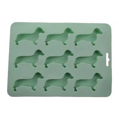 Ledo padėklas Desertinės formos Maisto klasės Lankstus karščiui atsparus 9 ertmės Lengvai išimamas ledas Gaminamas itin minkštas taksas, šuns formos P